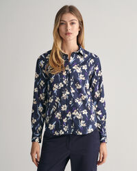 Camicia in misto cotone-voile con stampa Floral regular fit