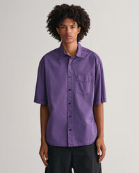 Camicia a maniche corte effetto sbiadito oversize