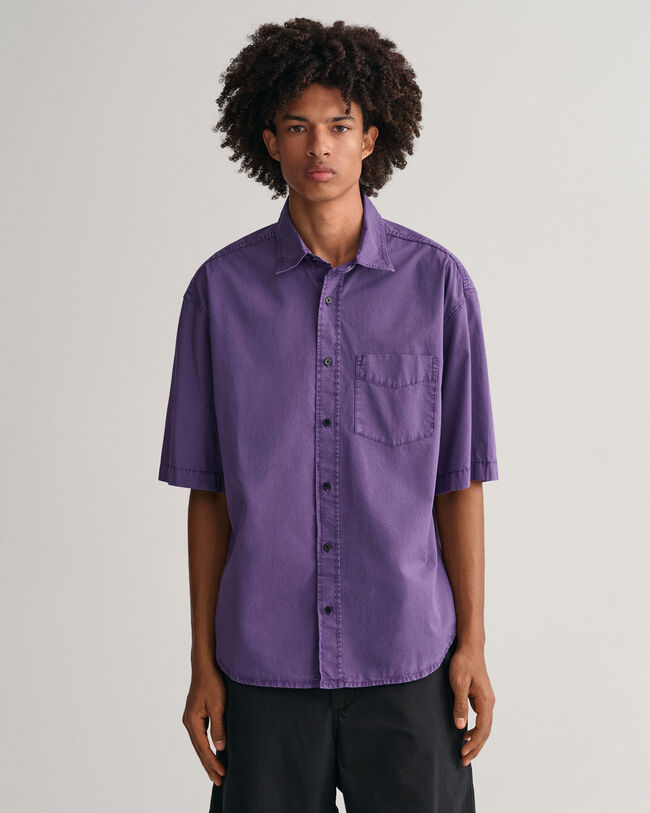 Camicia a maniche corte effetto sbiadito oversize