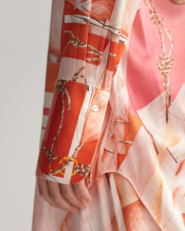 Camicia di seta con stampa Sailing relaxed fit