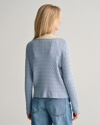 Polo in maglia a trecce