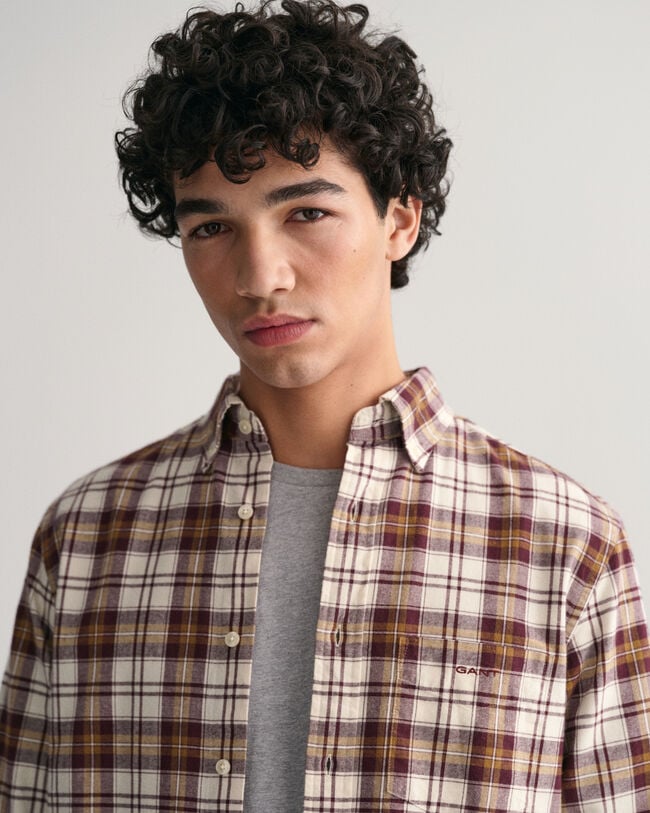 Camicia Oxford pettinato a quadri regular fit