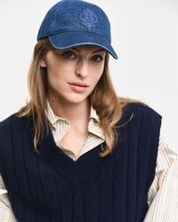 Gilet con scollo a V a coste in lana a coste ampie