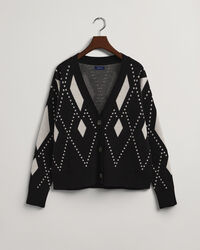 Cardigan Argyle con scollo a V