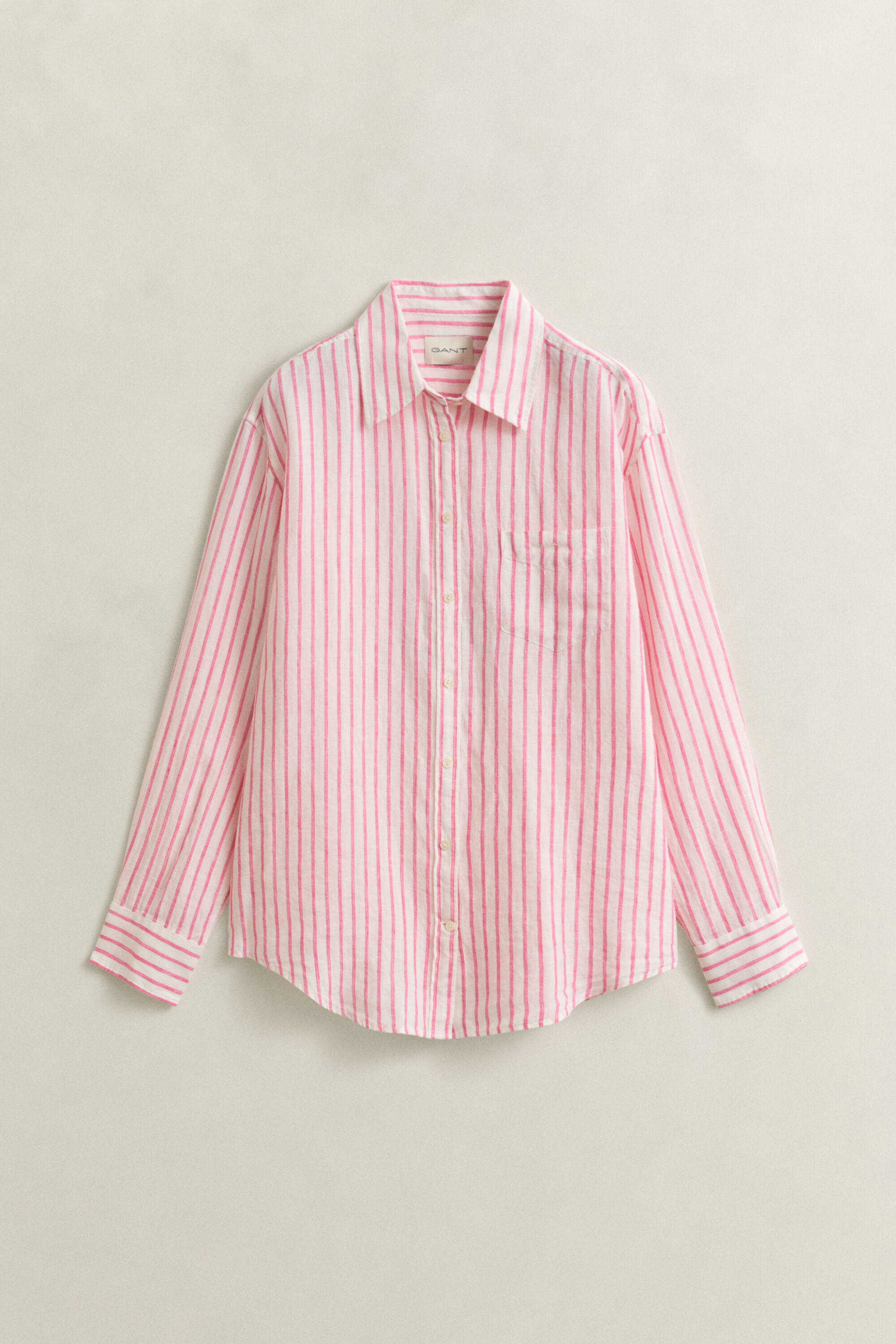 Camicia di lino a righe relaxed fit