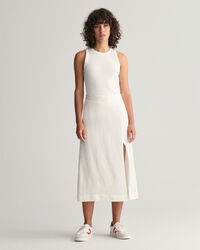 Gonna midi in misto lino