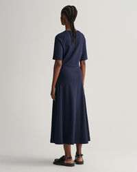 Maglia girocollo a maniche corte svasata