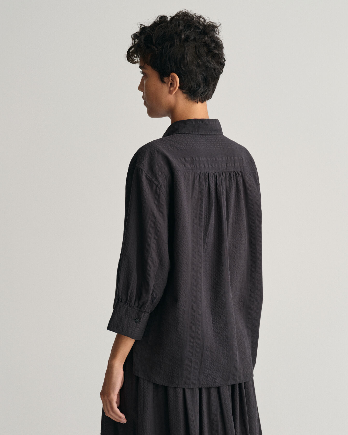 Camicia popover a righe Seersucker relaxed fit