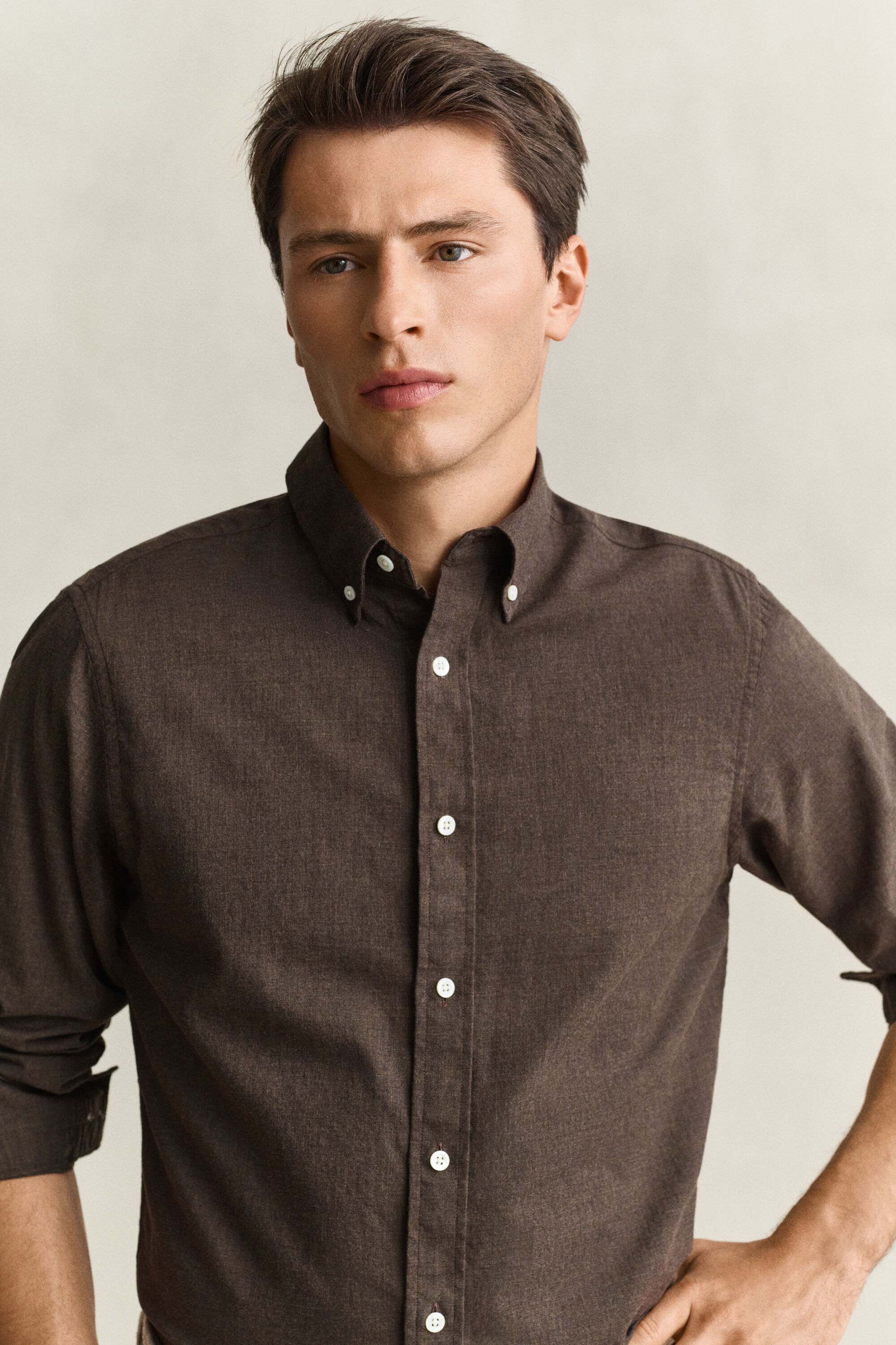 Camicia in cotone e cashmere
