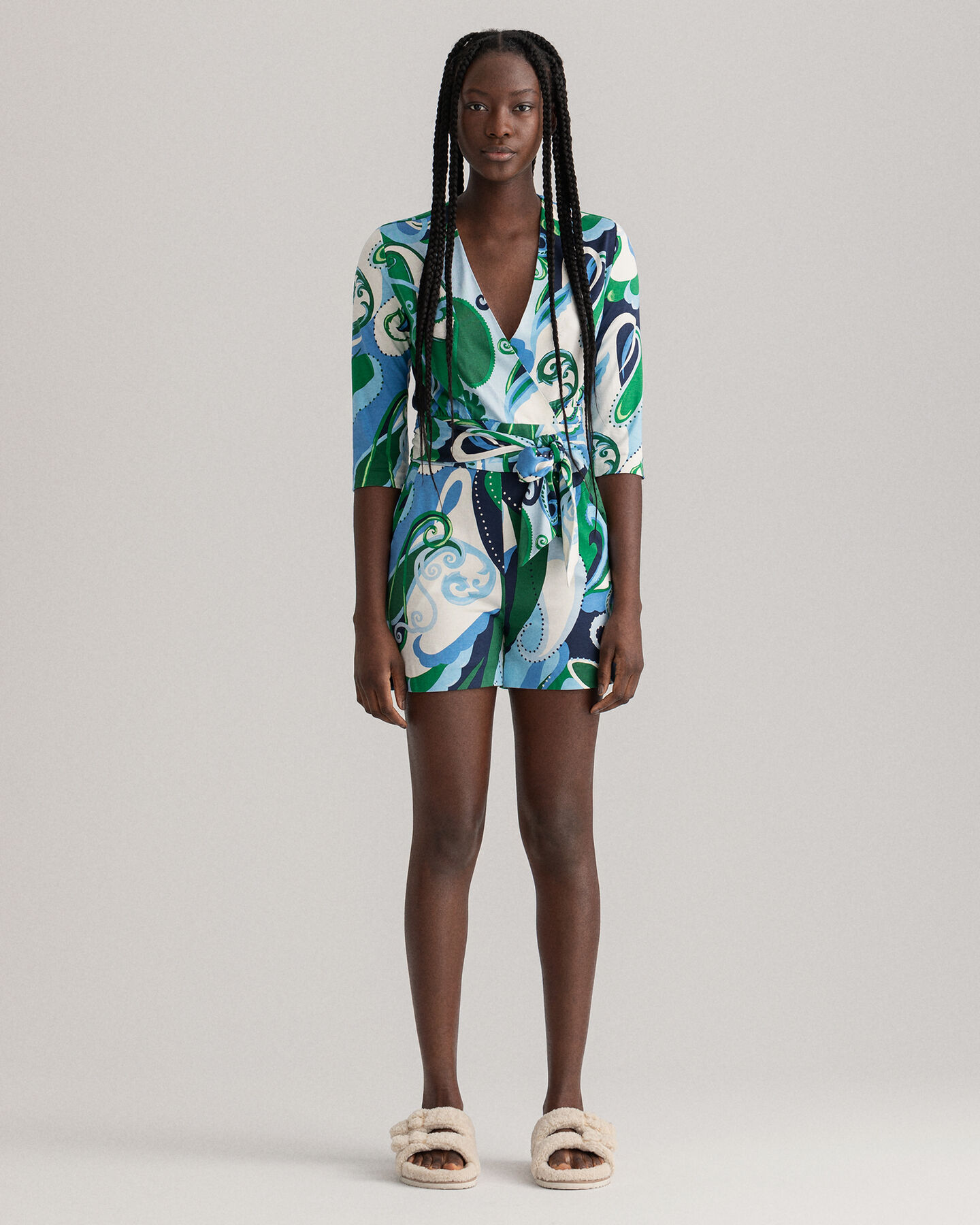 Tuta playsuit corta con motivo cachemire