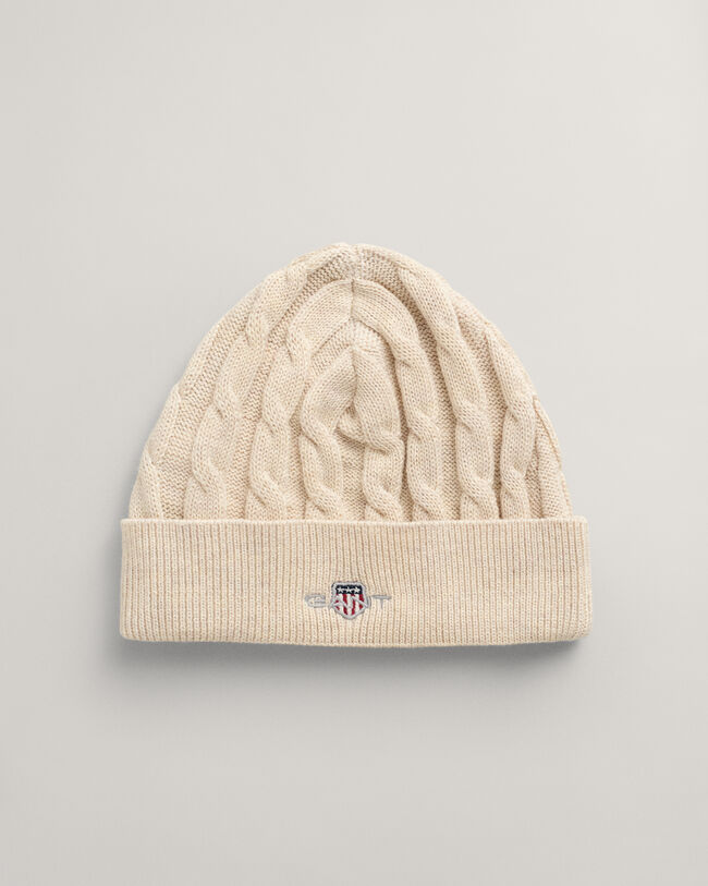 Berretto in maglia di cotone a trecce Shield Baby