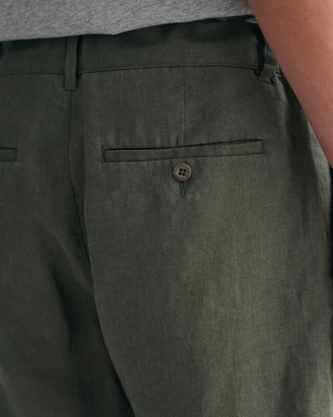 Pantaloncini con coulisse in lino relaxed fit