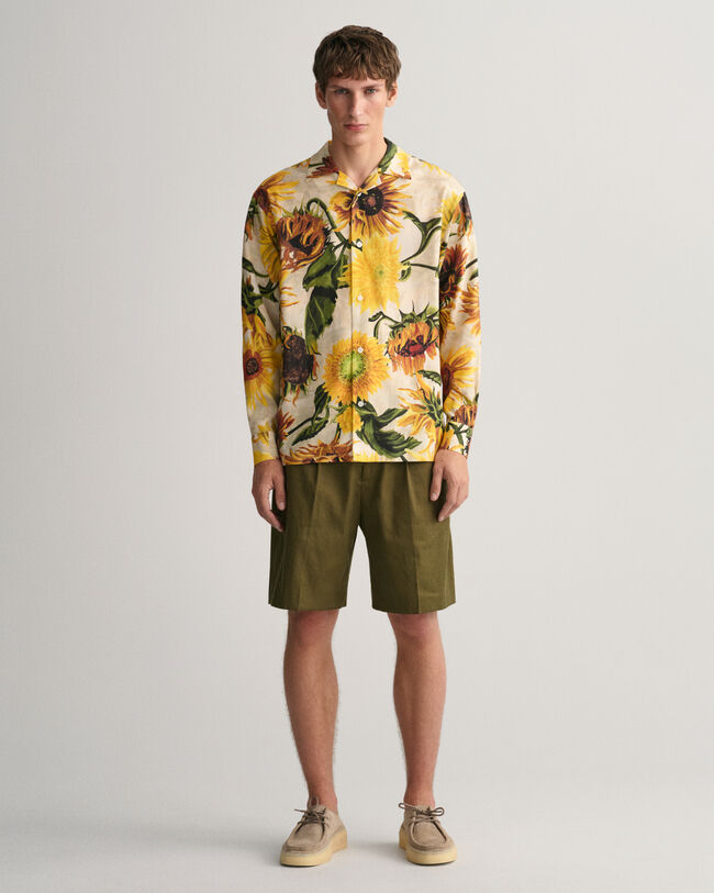 Pantaloncini da abito in misto lino-cotone