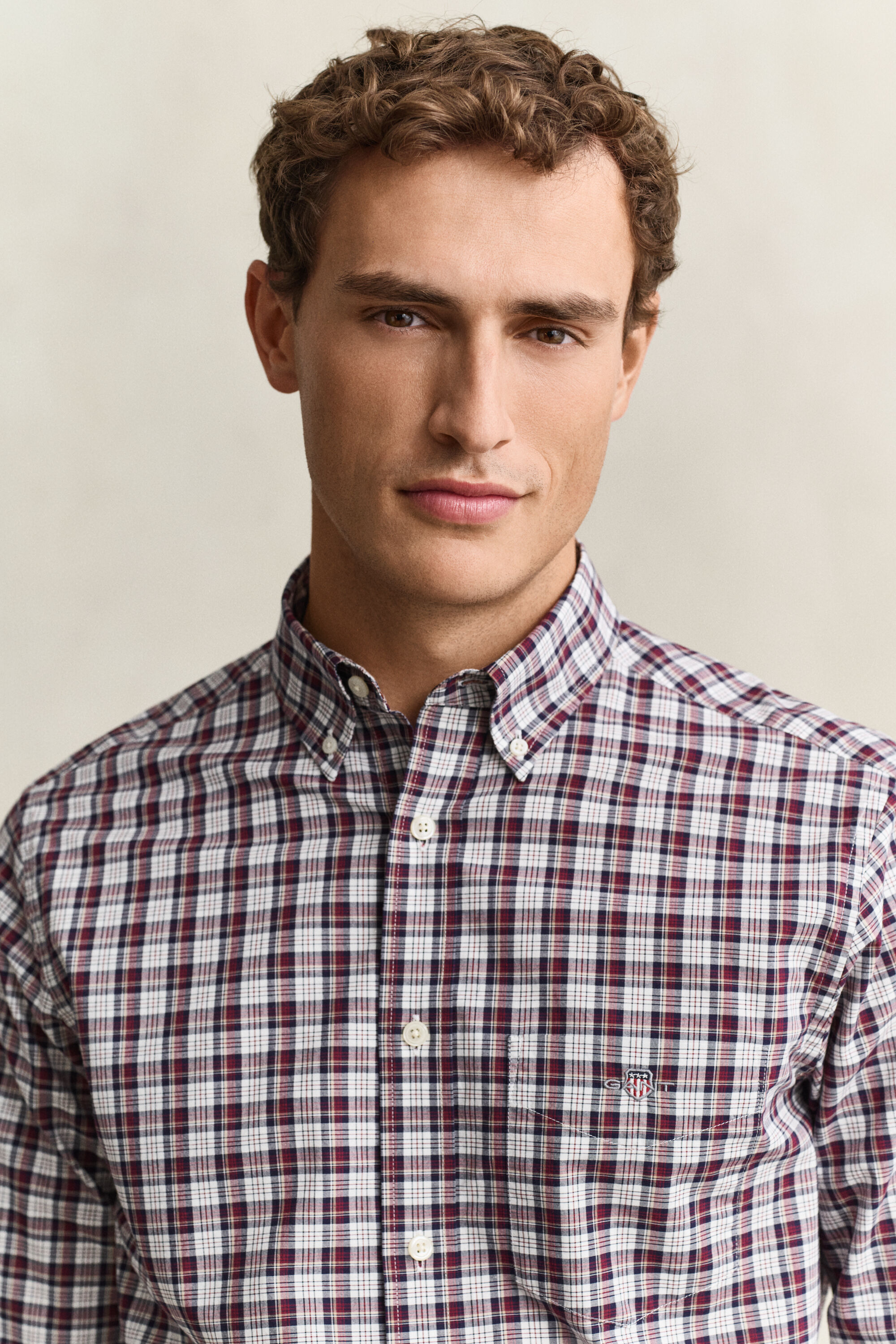 Camicia a quadri in popeline