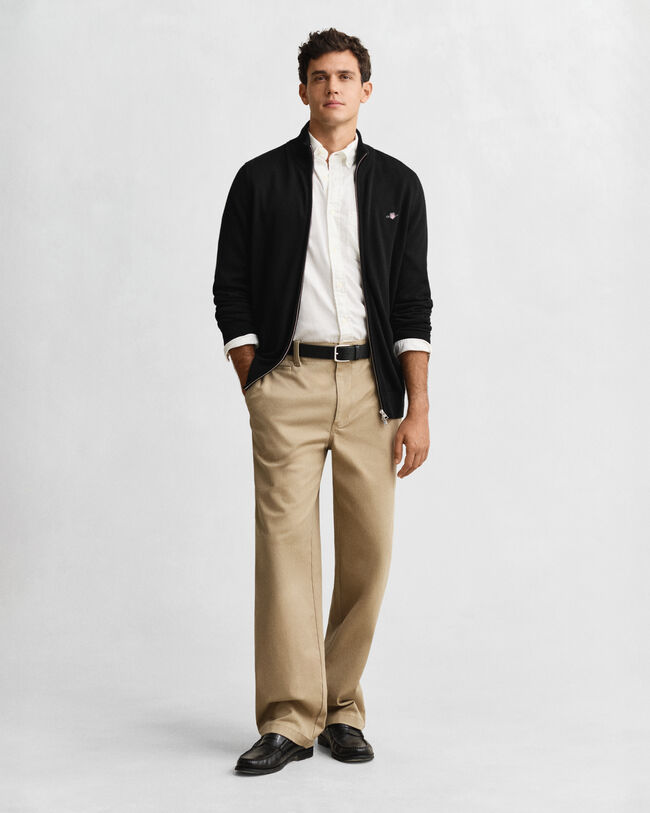 Cardigan in cotone casual con zip