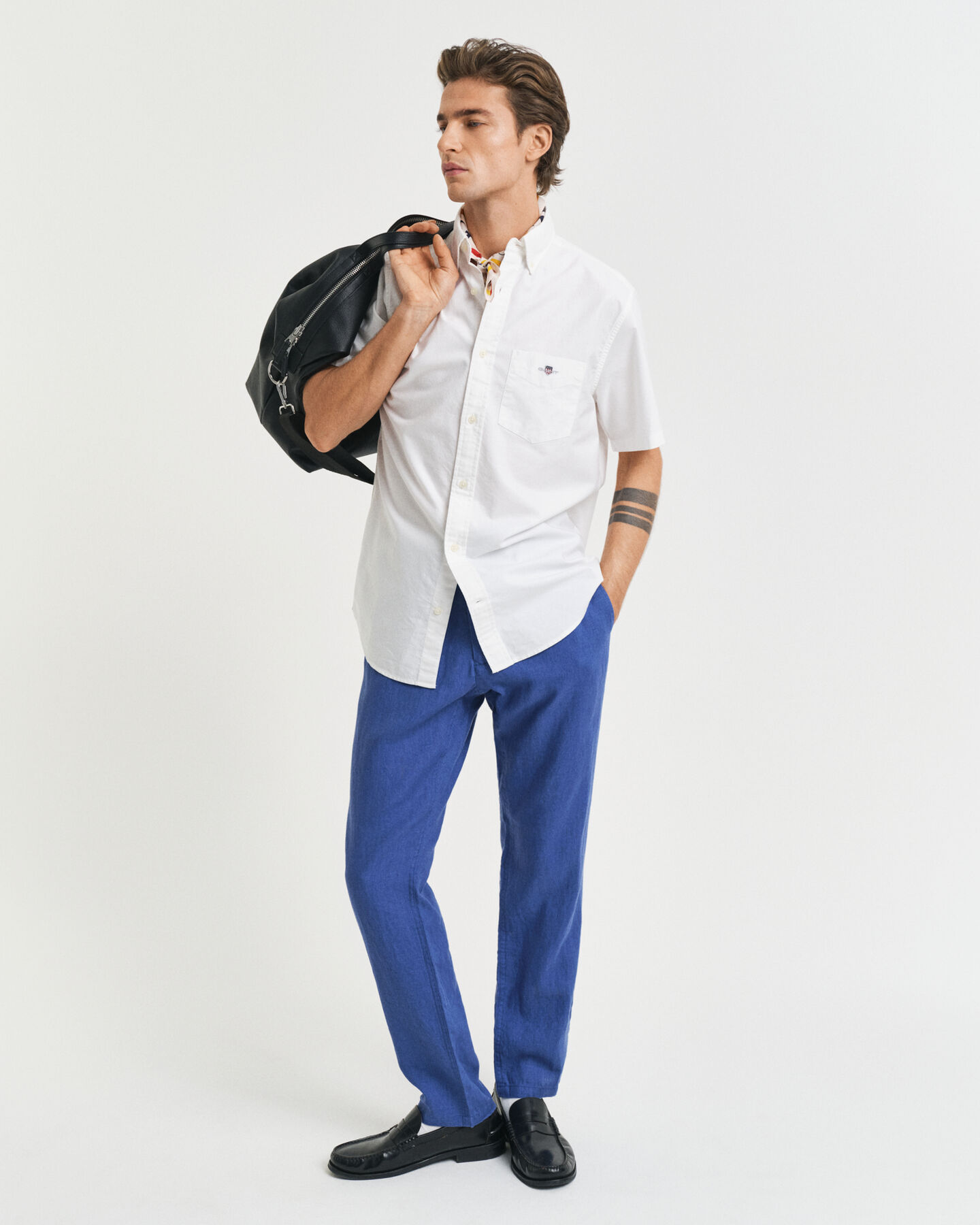Pantaloni con coulisse in lino relaxed fit