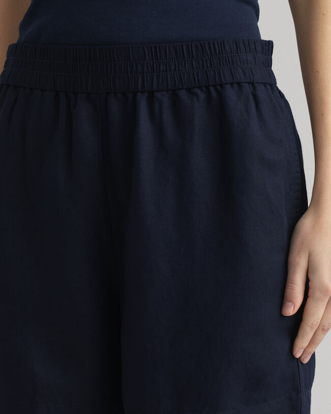 Pantaloncini pull-on in lino-viscosa