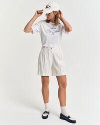 Pantaloncini di lino gessati