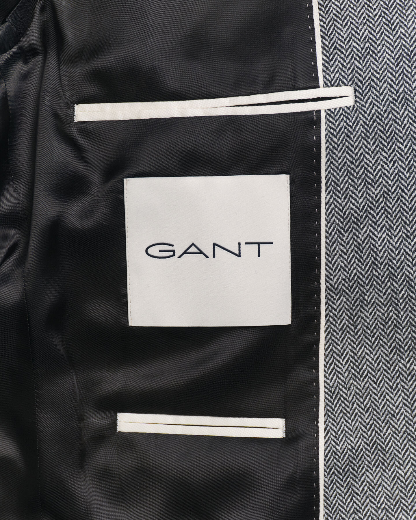 Giacca da abito con motivo a spina di pesce in flanella slim fit