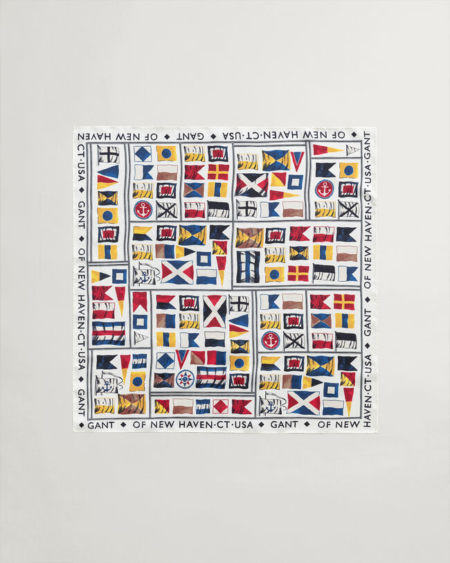 Foulard di seta con stampa di bandiere