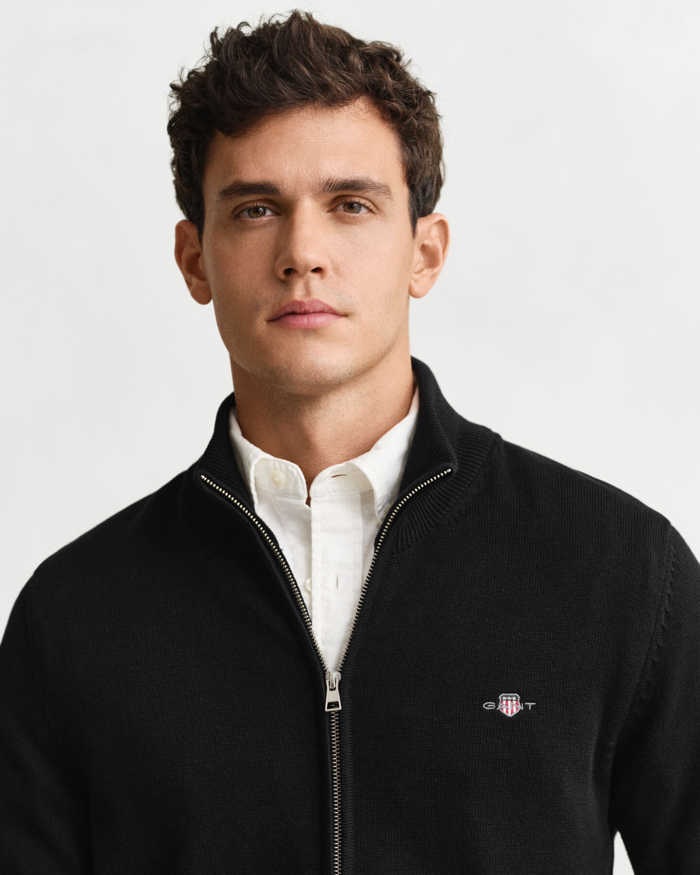 Cardigan in cotone casual con zip