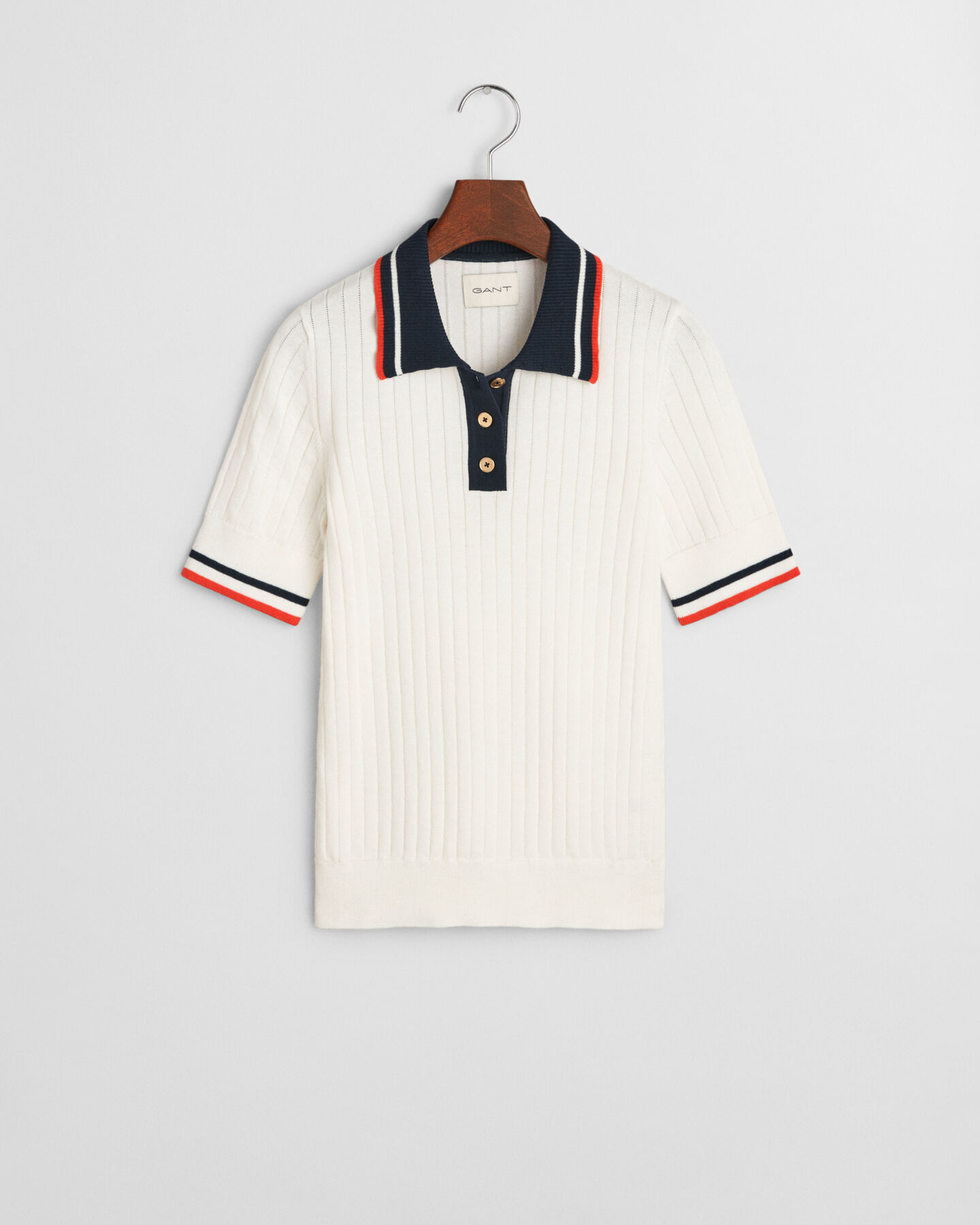 Rugger a maniche corte a coste a contrasto