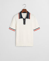 Rugger a maniche corte a coste a contrasto