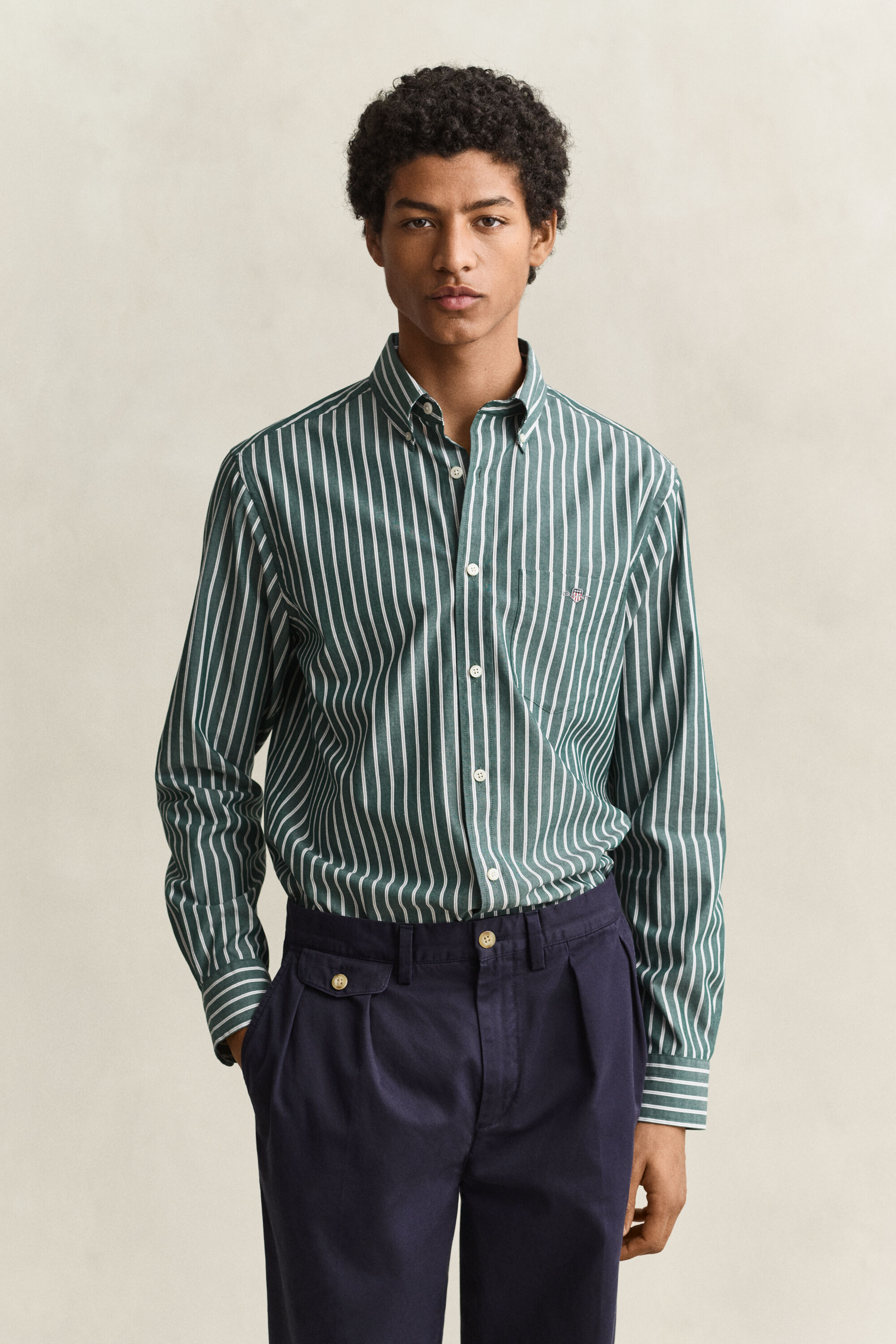 Camicia in popeline a righe
