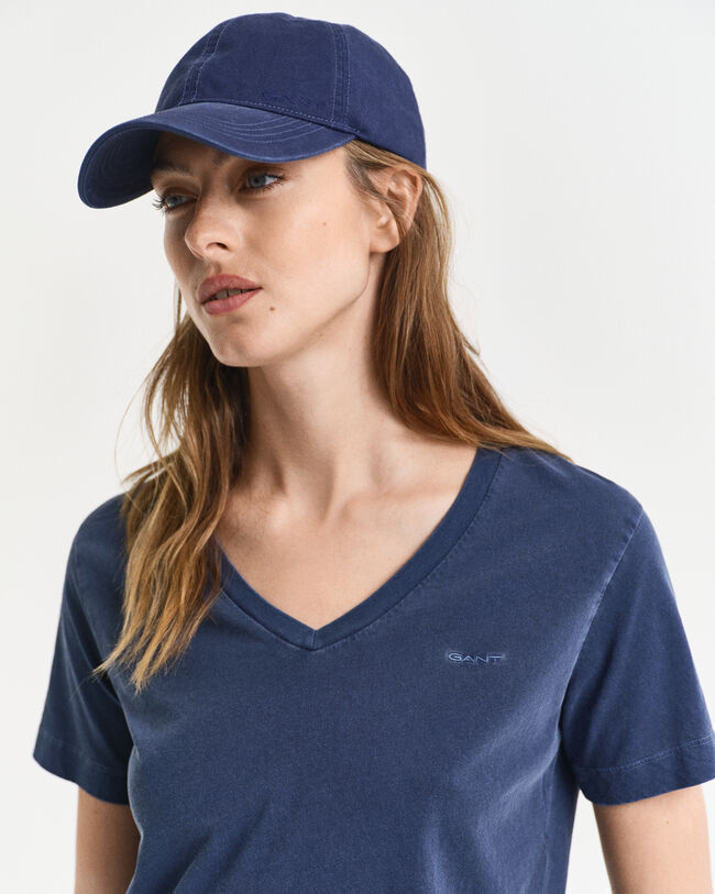 T-shirt Sunfaded con scollo a V