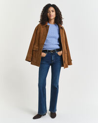 Maglia a trecce in cotone elasticizzato