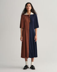 Abito rugger a maniche corte a blocchi di colore