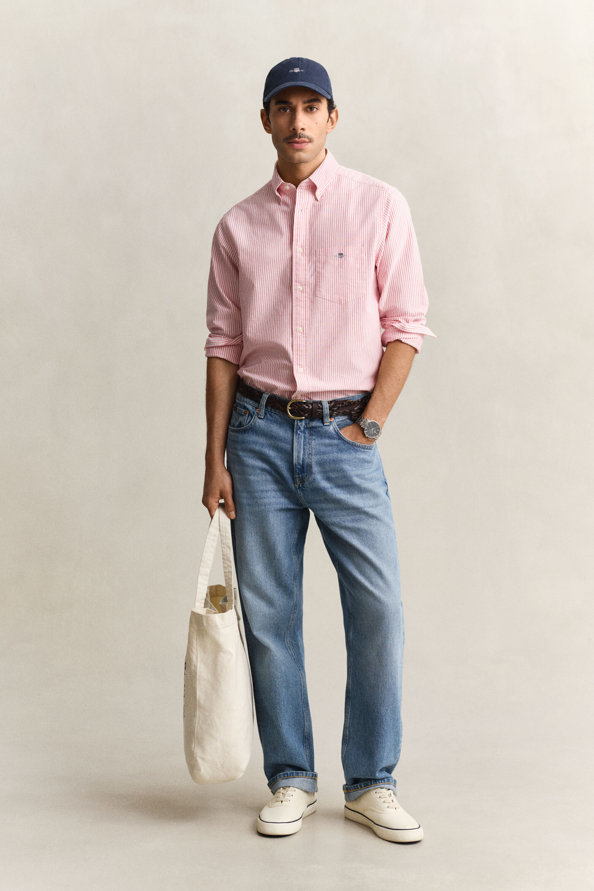 Camicia Oxford classica a righe Banker