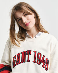 Felpa girocollo con maniche colour block