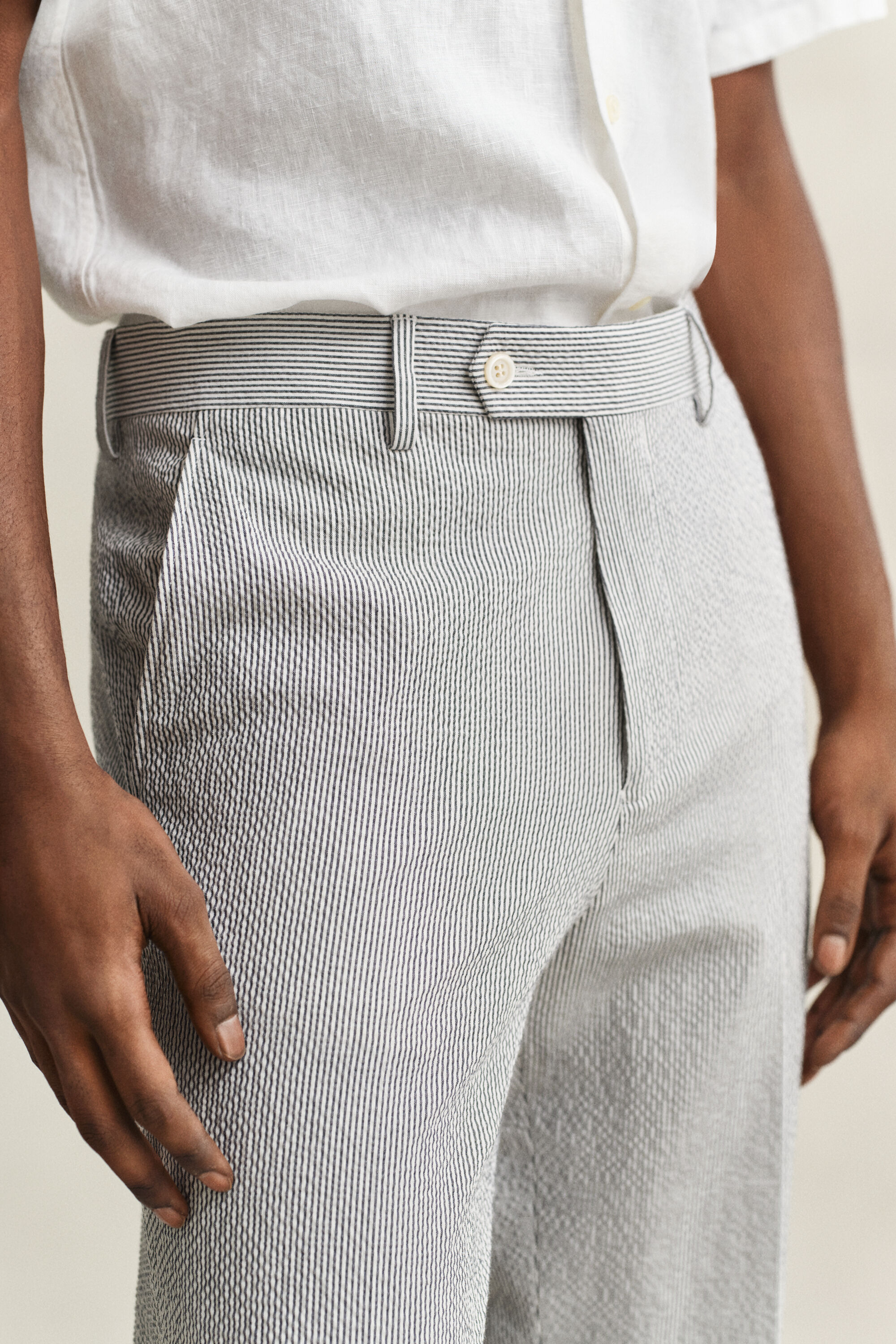 Pantaloni da abito in seersucker