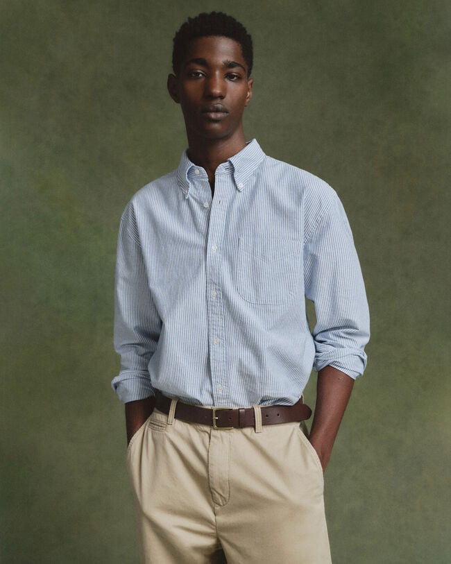 Camicia Oxford US a righe Banker relaxed fit