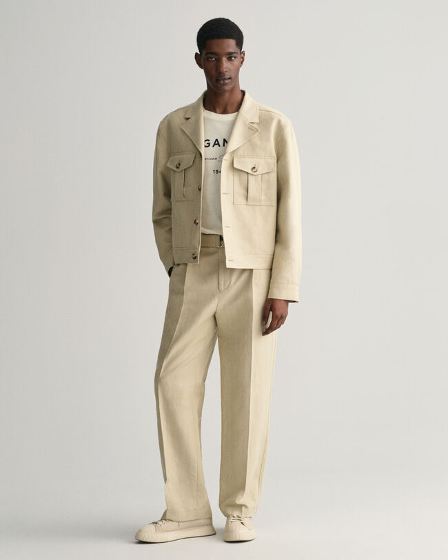 Giacca da abito in lino-cotone relaxed fit