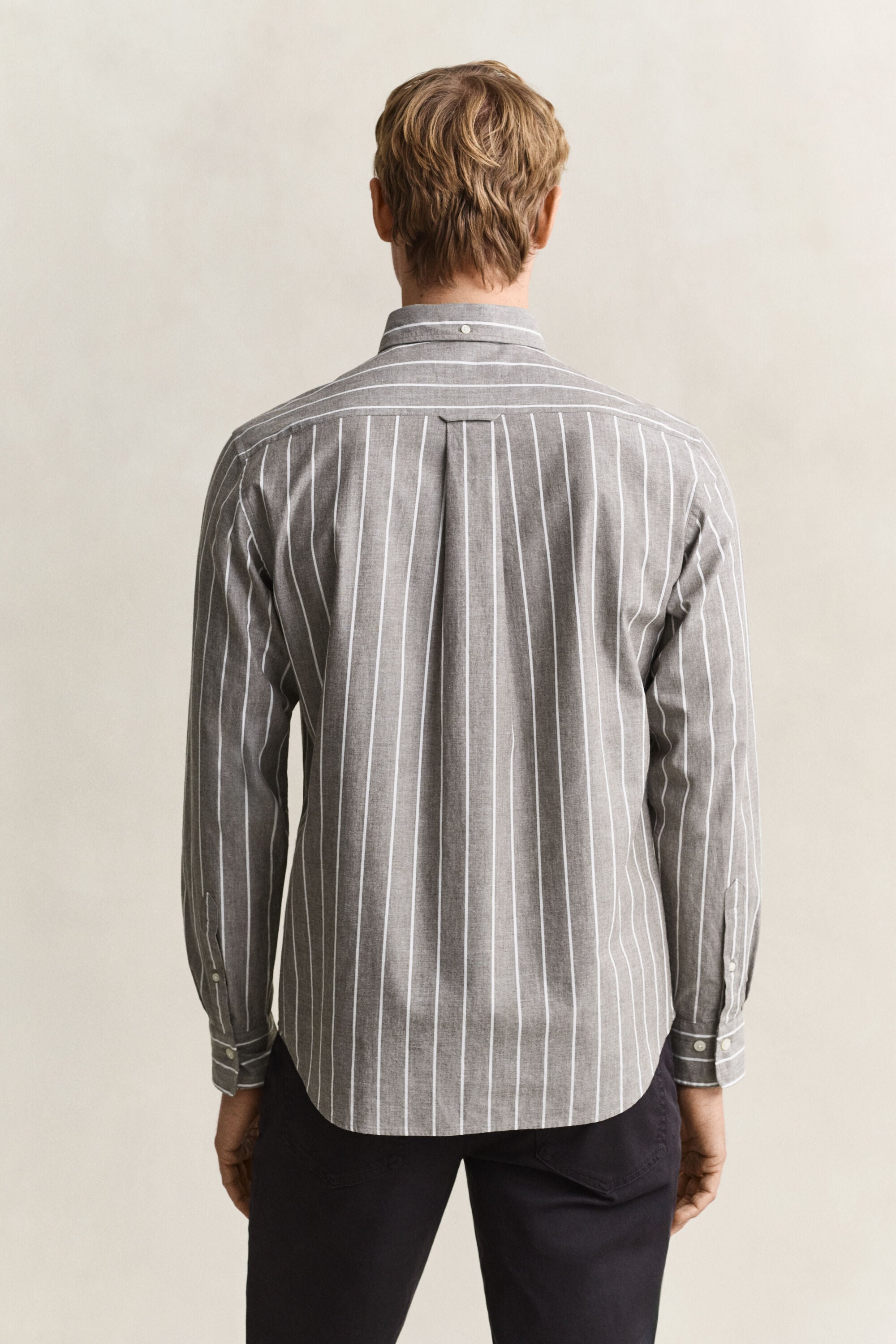 Camicia in popeline mélange a righe