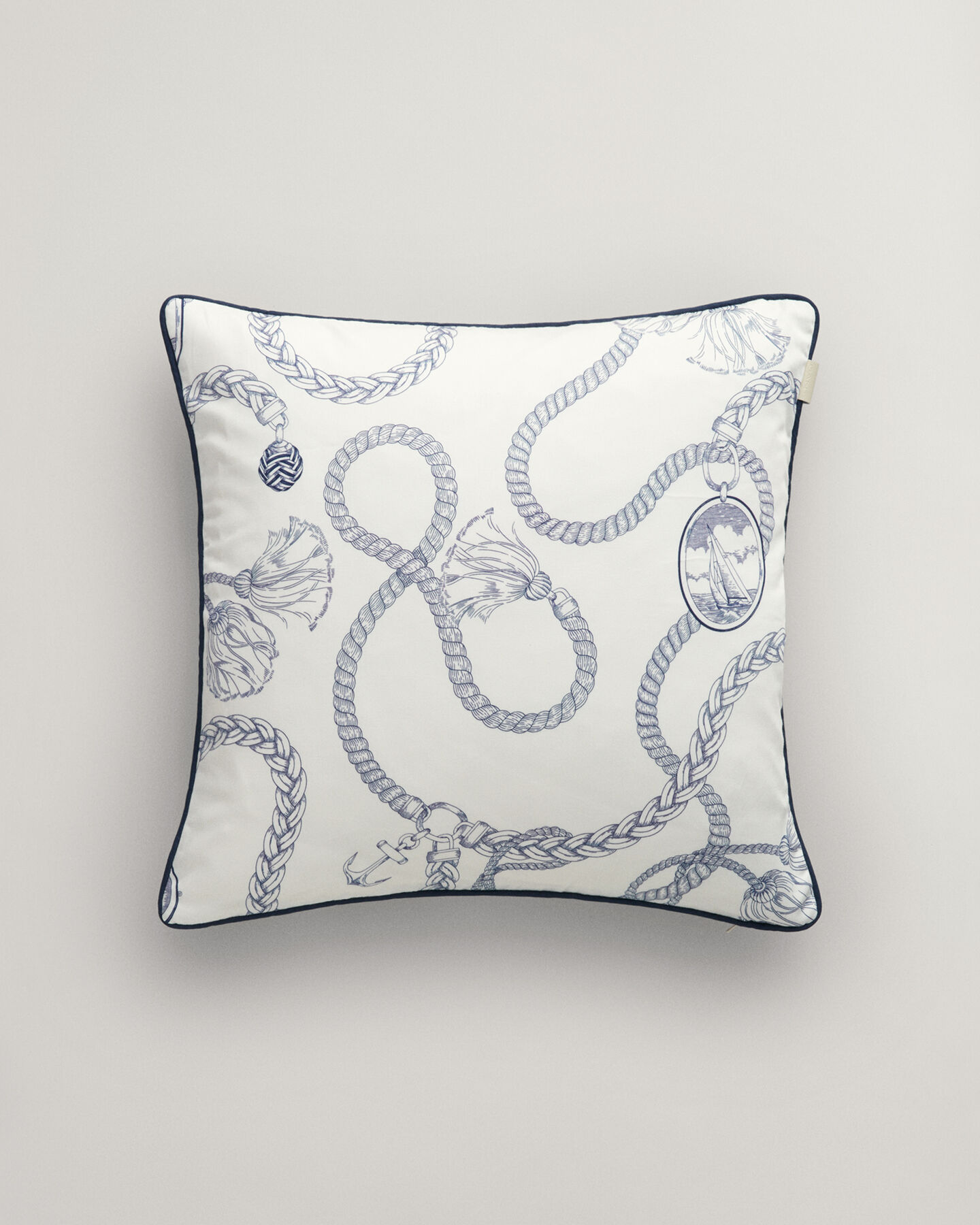 Copricuscino in raso con stampa Sailing