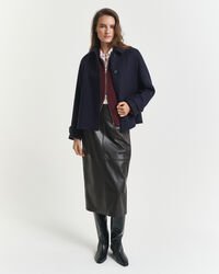 Gonna midi longuette in pelle