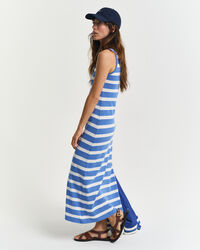 Abito midi in jersey a righe modello a canotta