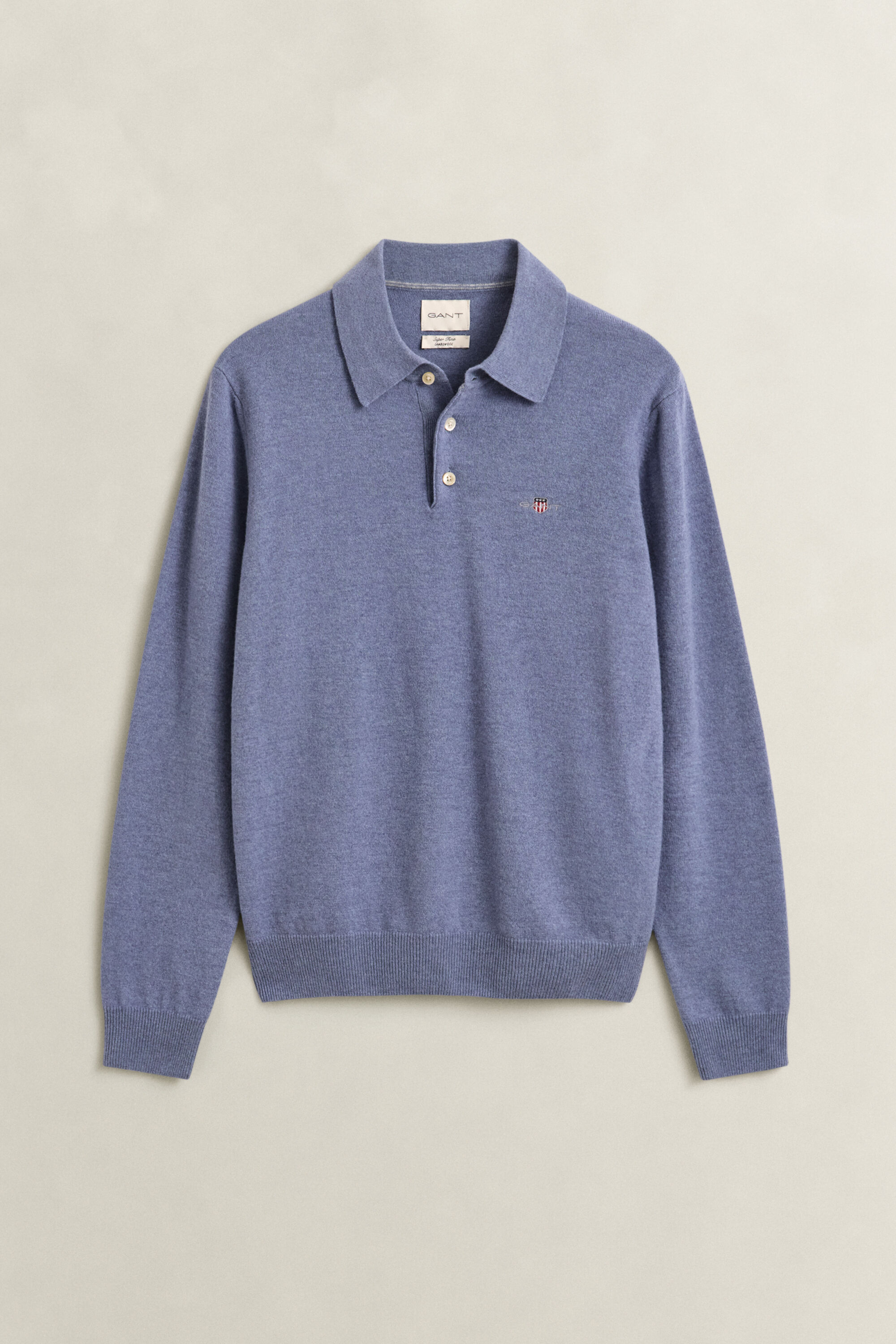 Maglia polo in finissima lana d’agnello