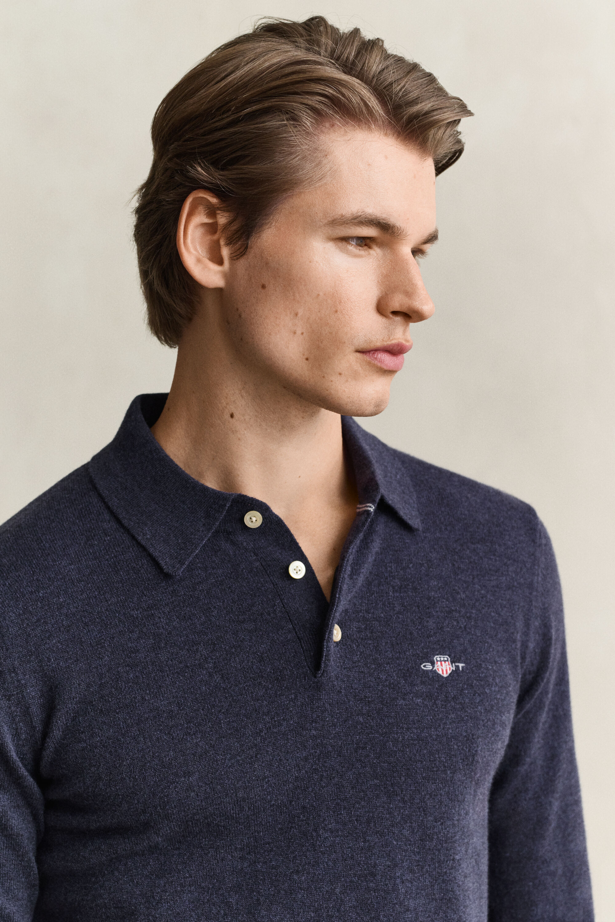 Maglia polo in finissima lana d’agnello