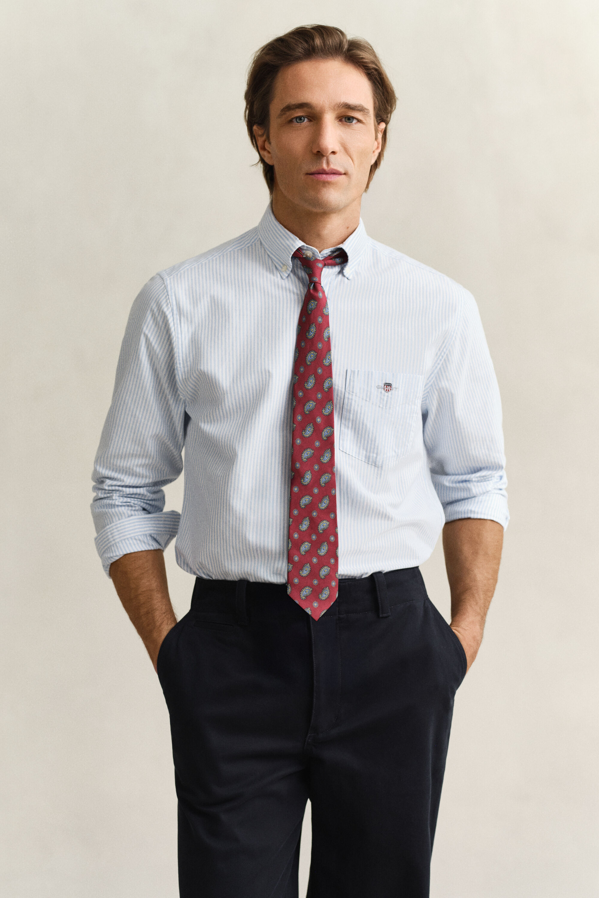 Camicia Oxford classica a righe Banker