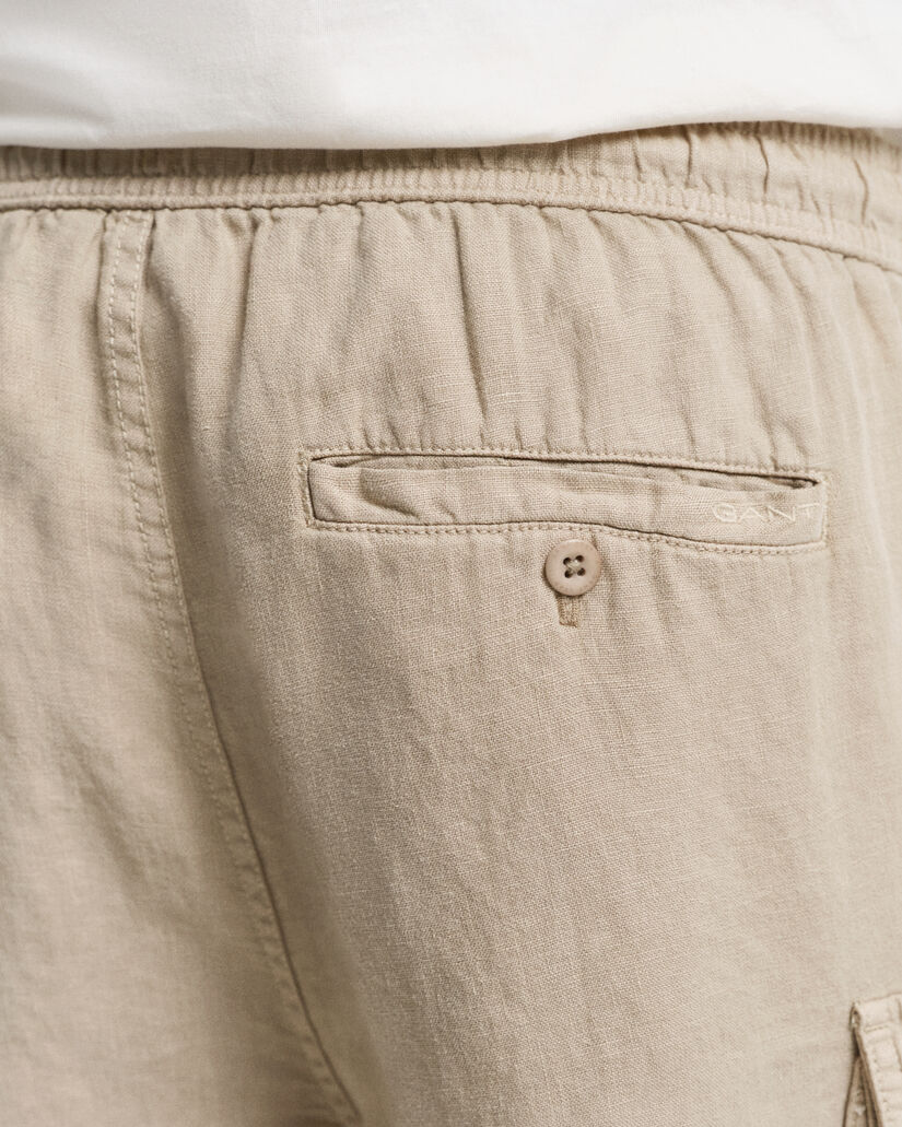 Pantaloncini cargo di lino regular fit