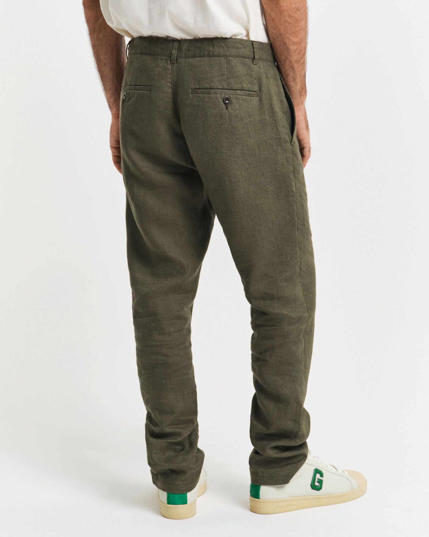 Pantaloni con coulisse in lino relaxed fit