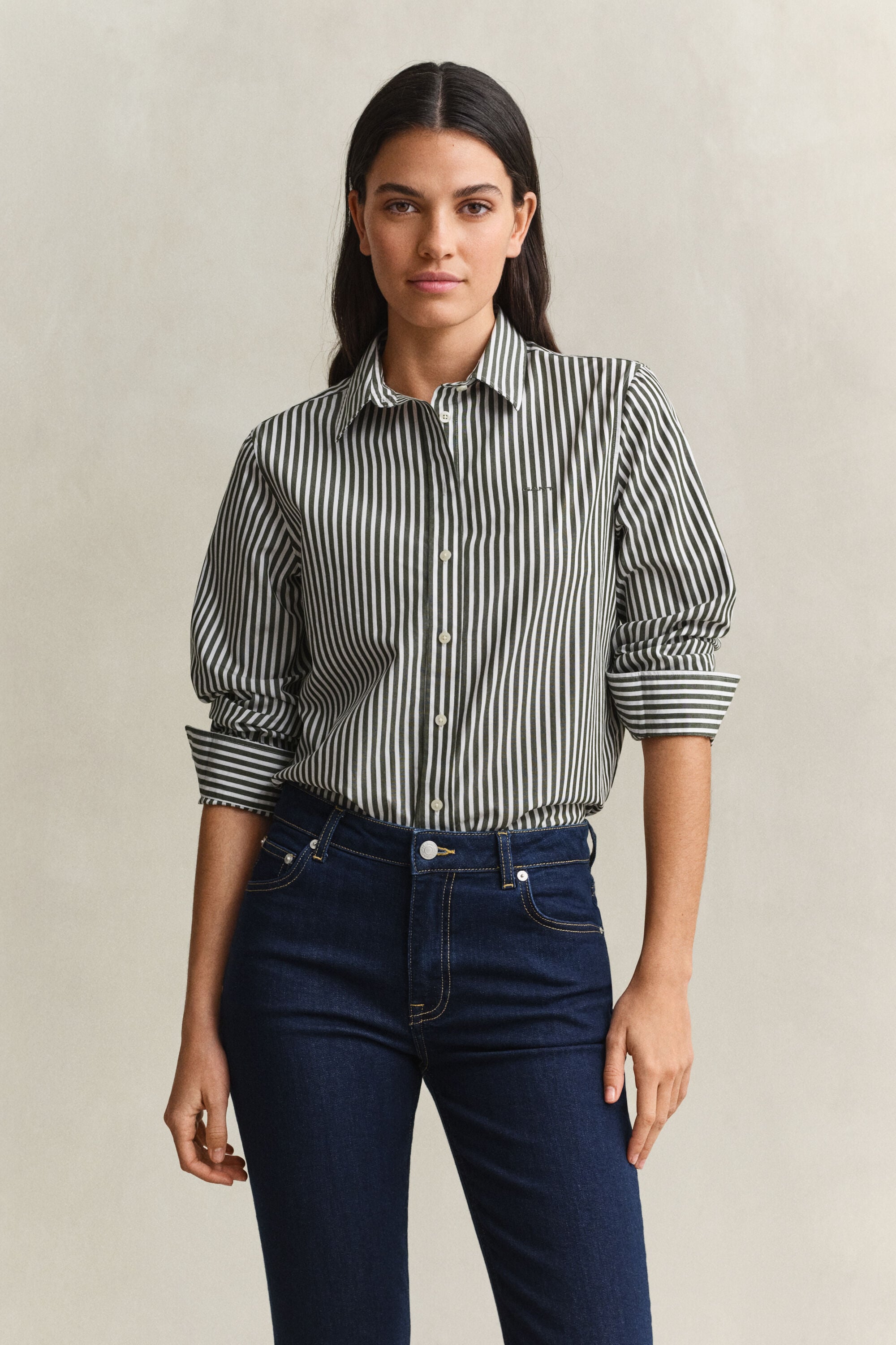 Camicia classica in popeline a righe regular fit