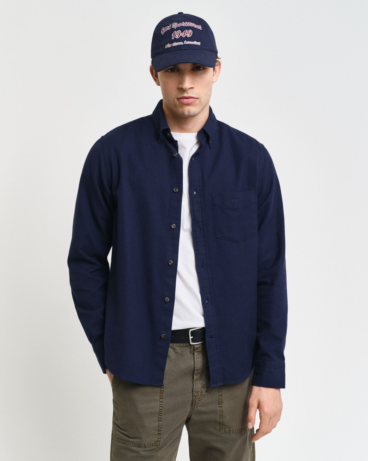 Camicia in flanella con motivo a spina di pesce regular fit