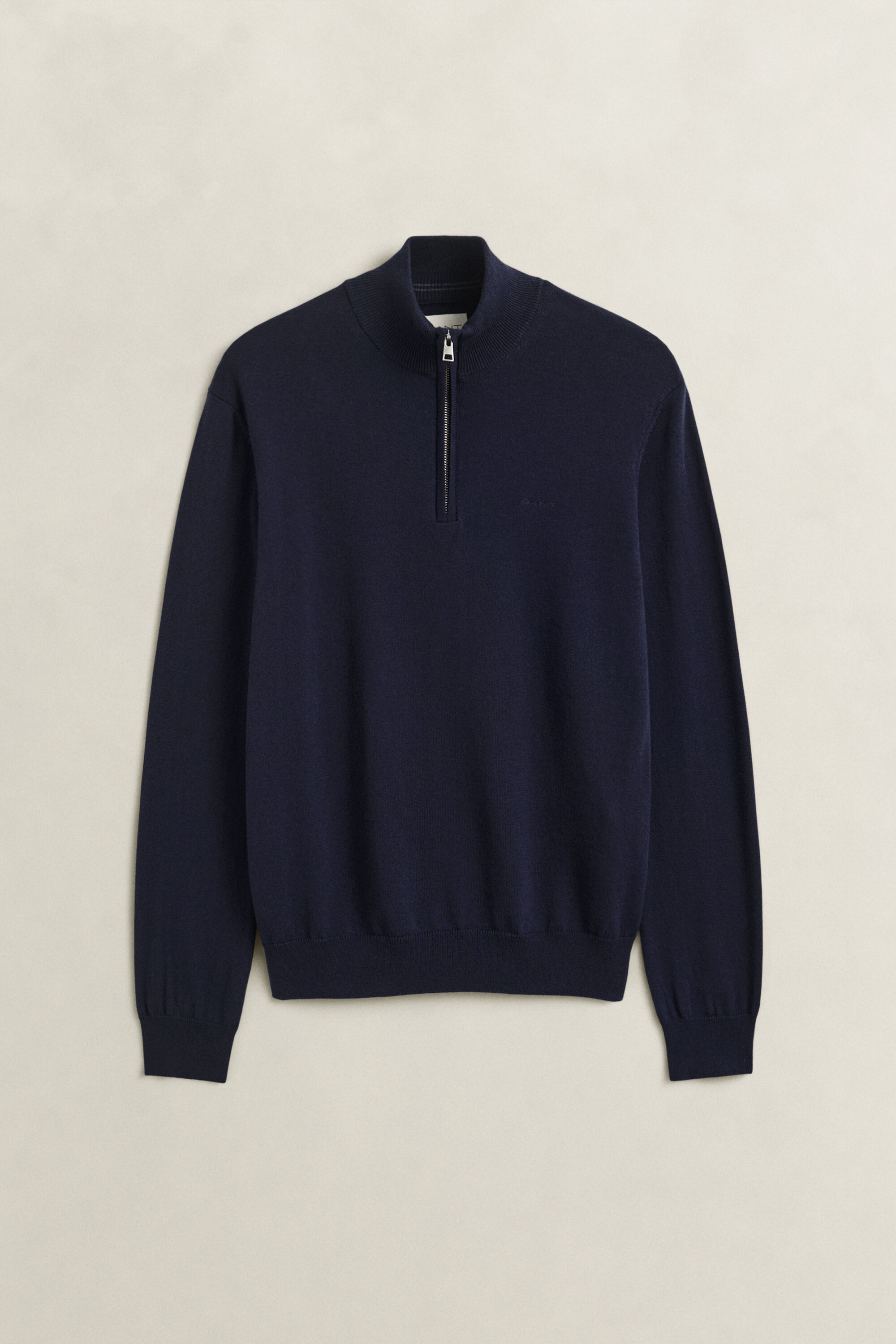 Maglia in cotone e lana con zip corta