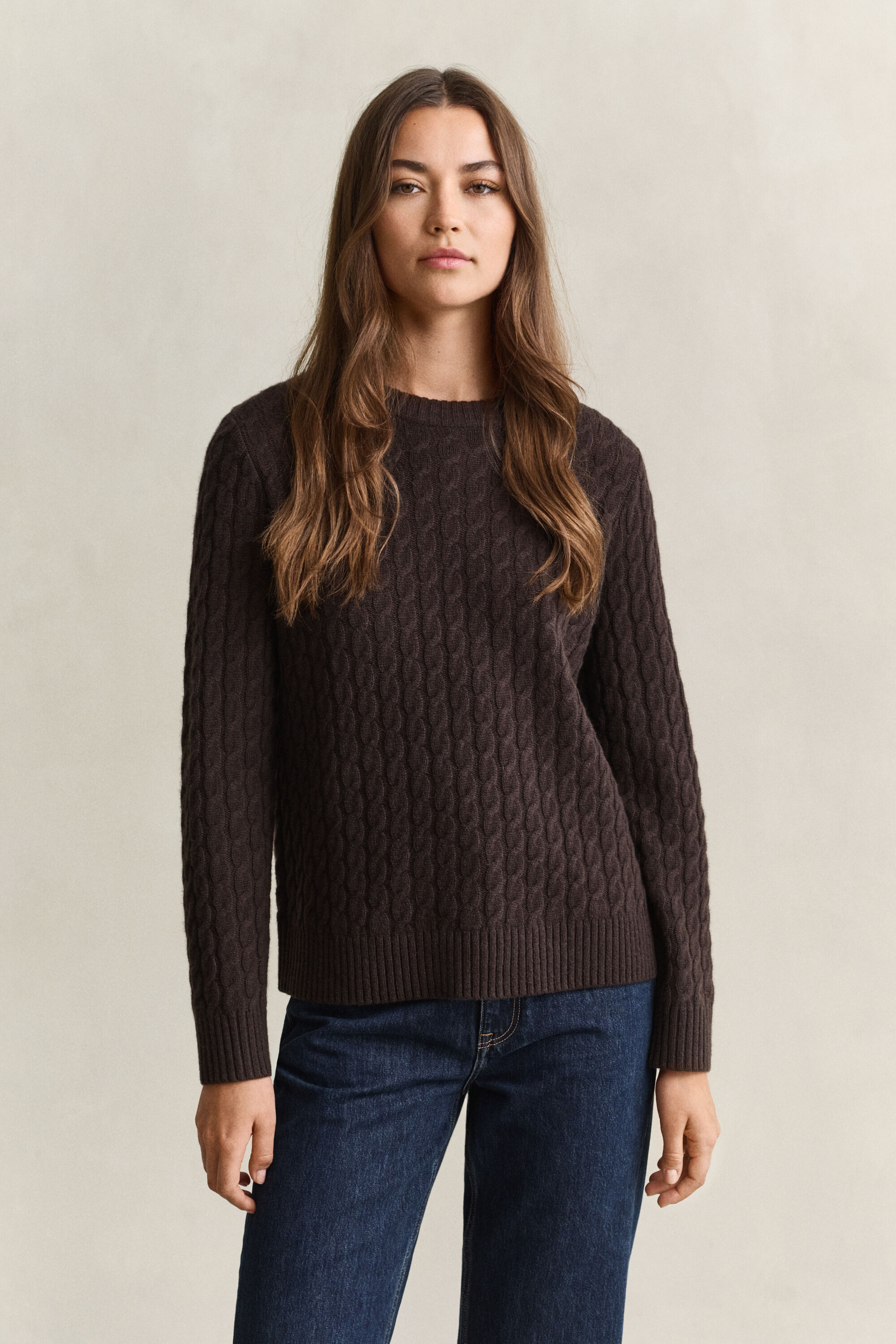 Maglia a trecce in cashmere