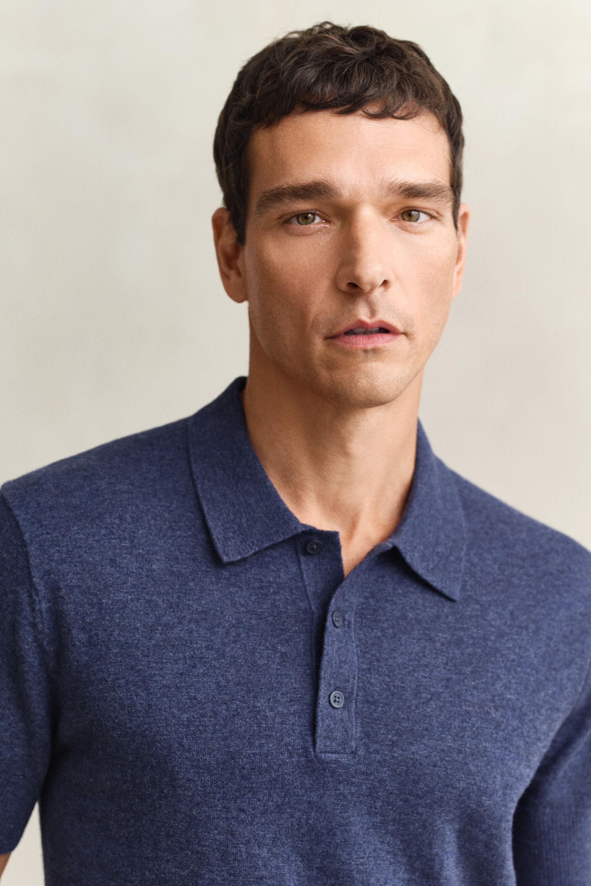 Polo a maniche corte in misto cotone fiammato